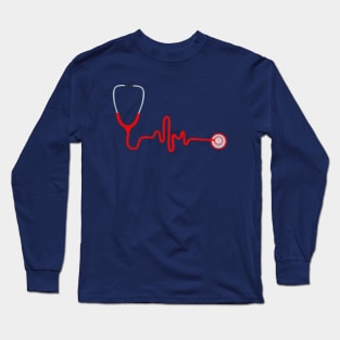 Stethoscope on heart beat Long Sleeve T-Shirt